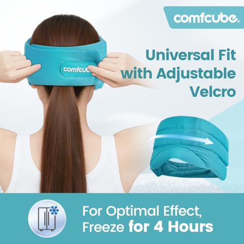 Head Ice Pack for Migraine Relief, 2 Hours Cold Therapy Eye Mask - style: Head