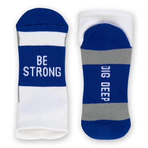Gone For a Run Motivational Ankle Running Socks - Affirmation Runners Gifts - color: Be Strong (Royal)
