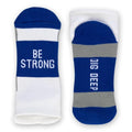 Gone For a Run Motivational Ankle Running Socks - Affirmation Runners Gifts - color: Be Strong (Royal)
