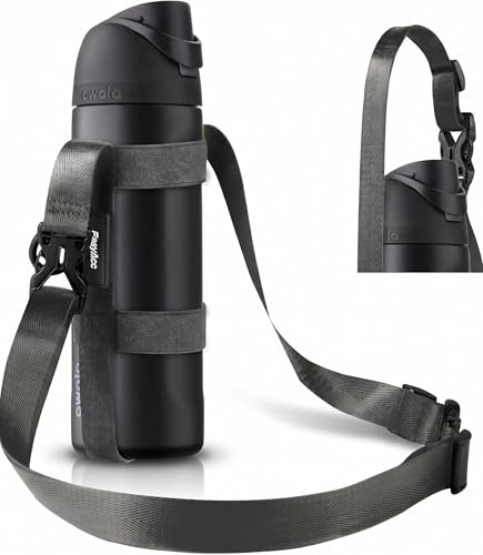EasyAcc Water Bottle Holder Strap Sling, for Owala FreeSip 24 32 40 oz, Hydro Flask, Cirkul, Yeti, Stanley Flip, Universal Water Bottles, with Carabiner, for Walking Curise Travel (Bottle Excluded) - color: Grey