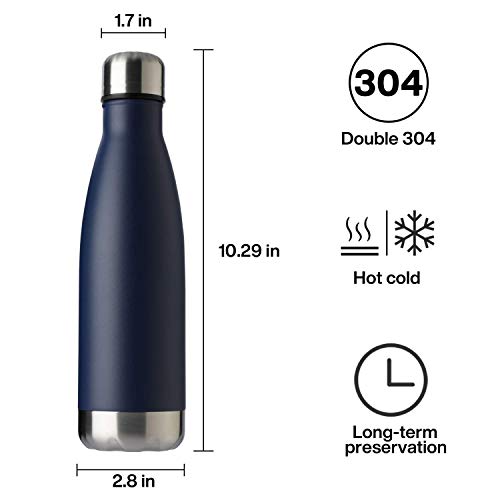 MEWAY 17oz Sport Water Bottle 12 Pack Vacuum Insulated Stainless Steel Leak-Proof Double Wall Cola Shape Water Bottle,Keep Drinks Hot & Cold (Navy,12 Pack) - color: Navy