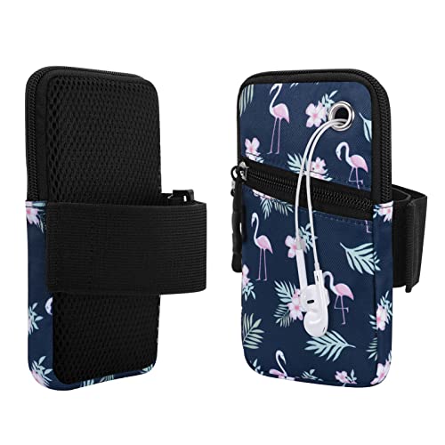 Cell Phone Armbands Pouch for Women Running Bag Compatible with Cellphone 6.28 Inches Full-Screen, Flamingo - color: Flamingo