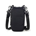 Water Bottle Holder with Strap, Crossbody Sling Bag for Walking Hiking - color: Black