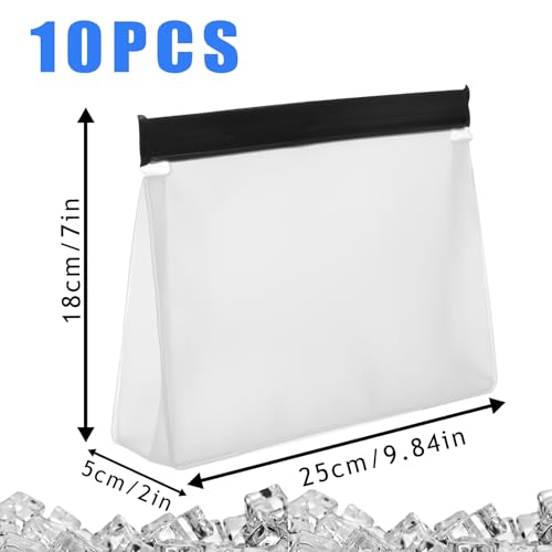 10 Pack Reusable Ice Storage Bags,Leak Proof Ice Bags With Secure Zip Close Design,Bpa-Free Ice-Bags,Free Lunch Bag,Durable Ice Bag,Freezer Storage Bag for Ice and Food Storage - size: 10pcs