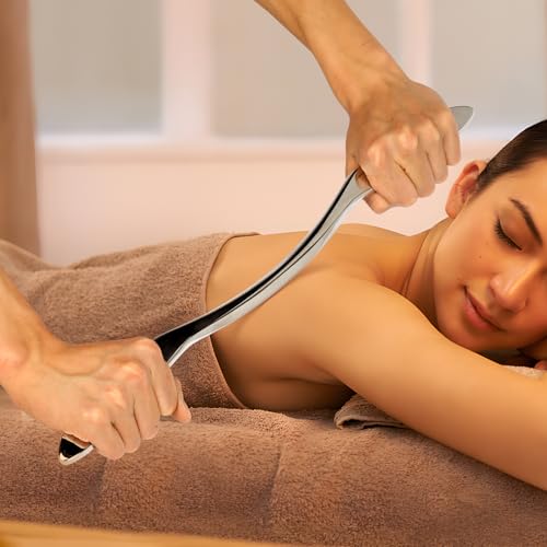 8 in 1 Stainless Steel Gua Sha Muscle Scraper Massage Tool Set IASTM Tools Portable Scraping Tool Physical Therapy Great Soft Tissue Mobilization with Carrying Case - size: 8 Piece Set