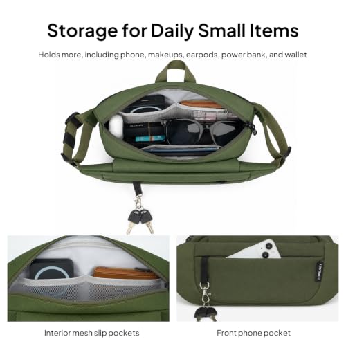 TOPEAST Waist Pack Large Capacity Fanny Pack with Water Bottle Pocket - color: Dark Green