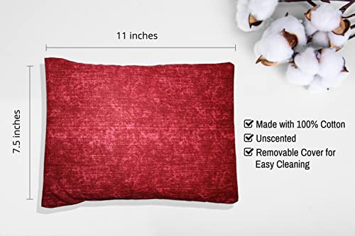 Microwavable Corn Filled Heating Pad and Cold Pack/Washable 100% Cotton Cover (Cross Hatch - Wine, 7.5in W x 11in L) - size: 7.5in W x 11in L, style: Cross Hatch - Wine