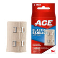 ACE 3 Inch Elastic Bandage with Clips, Beige, Great for Elbow, Ankle, Knee and More, Ideal for Sports, Comfortable design with soft feel, Wash and Reuse - size: 3"