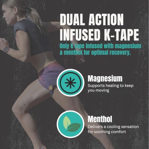 Heali Kinesiology Tape 3 Pack, Magnesium & Menthol Infused, Elastic Sports Tape, Shoulder, Knee, Elbow, Ankle, Waterproof, Latex Free, Muscle Recovery, K Tape, Black Zebra - color: Black Zebra, size: 3-Pack
