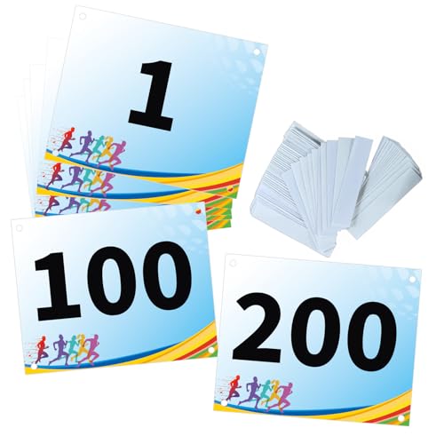 Tyvek Race Bibs Running Numbers Bibs with Race Bib Tape Instead Pins Track Bib Numbers for Tryouts Racing Bibs Audition Numbers for Marathon Runners Events Sports Games - color: Blue[6"x7.5"]1-200