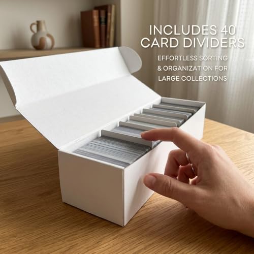 Trading Card Storage Box, 10-Pack Cardboard Trading Card Box with Dividers - color: 10-Pack/White