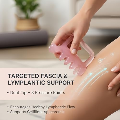 WONDERSKY Fascia Massage Tool for Cellulite & Myofascial Release - Premium Resin Body Massager Blaster for Muscle Knots, Trigger Points, Lymphatic Drainage & Pain Relief Pink
