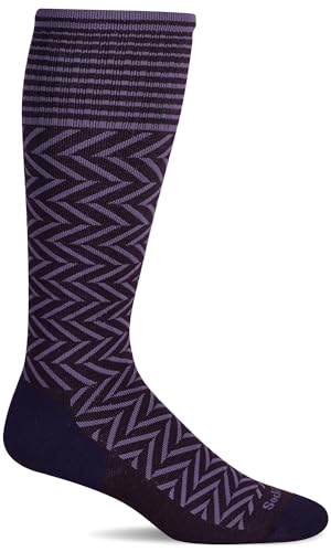 Sockwell Women's Chevron Moderate Graduated Compression Sock - color: Blackberry, size: Medium-Large