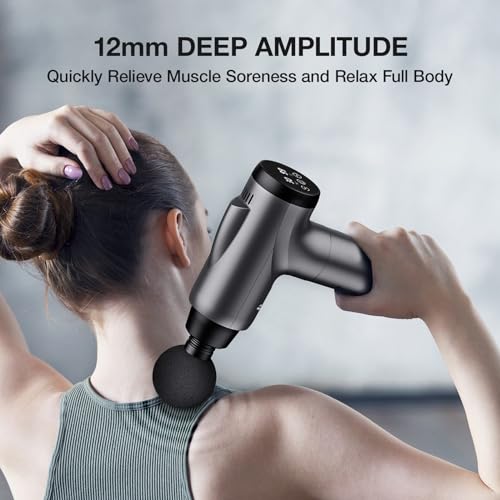 OLsky Massage Gun Deep Tissue 30 Speeds 9 Attachments Handheld (Grey) - color: Grey