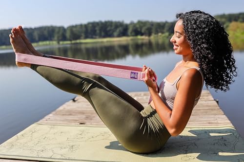 Extra-Wide 2 Inch Cotton Yoga Strap: Stretching, Physical Therapy, Exercise - color: Pink, size: 8 feet