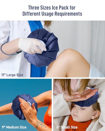 Ice Pack for Injuries Reusable, Ice Bags Reusable Hot Water Bag for Pain Relief, Hot & Cold Therapy Ice Bag, No-Leak Elastic Breathable Ice Cold Pack, Small Size 6" 2Pcs - style: 6"