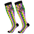 Wusikd Cats Compression Socks for Women and Men Circulation Cute Long Socks for Athletic Running 1 - color: Mardi Gras Mask