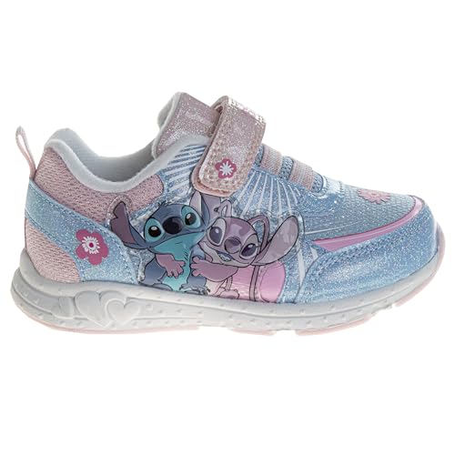 Disney Lilo & Stitch Shoes LED Light Up Sneaker Girls Toddler-Little Kids - color: Pink/Blue, size: 10 Toddler