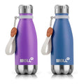 9 oz Stainless Steel Water Bottle,Double Wall Vacuum Insulated - color: Purple-Royal Blue, size: 9 Ounces