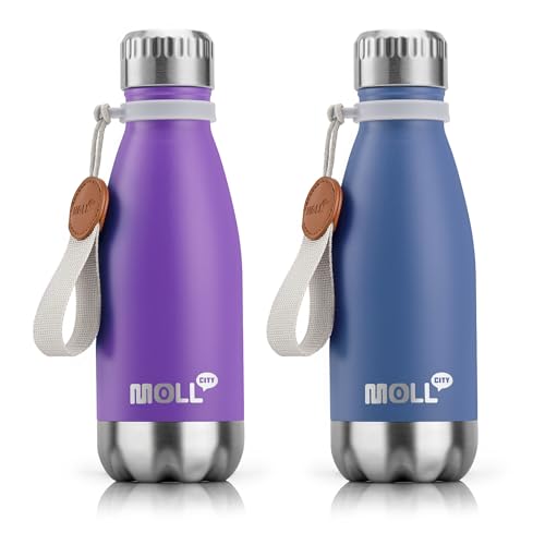 9 oz Stainless Steel Water Bottle,Double Wall Vacuum Insulated - color: Purple-Royal Blue, size: 9 Ounces