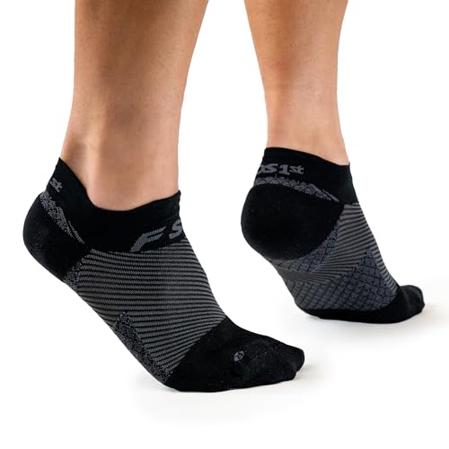 OrthoSleeve FS4 Plantar Fasciitis Compression Socks - color: Black No-Show, size: Medium