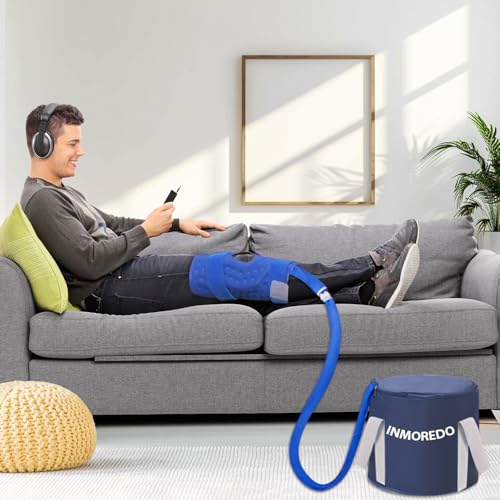 Inmoredo Cold Compression Machine for Knee, Portable Ice Therapy Machine with Quiet Pump and Compression Pad, Cooling System for Joint Support