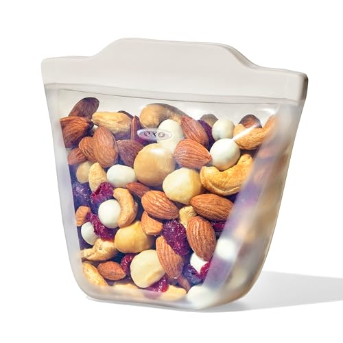 OXO Good Grips Silicone Reusable Bag - Stand-Up Cup (8 oz), Oat - color: Oat, size: Cup (8 oz)