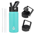 BJPKPK 18oz Insulated Water Bottle with Straw Lid, Stainless Steel Bottle - color: Turquoise, size: 18 Ounces