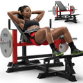 HVO Hip Thrust Machine, Adjustable Glute Bridge Machine, Plate Loaded - color: Red