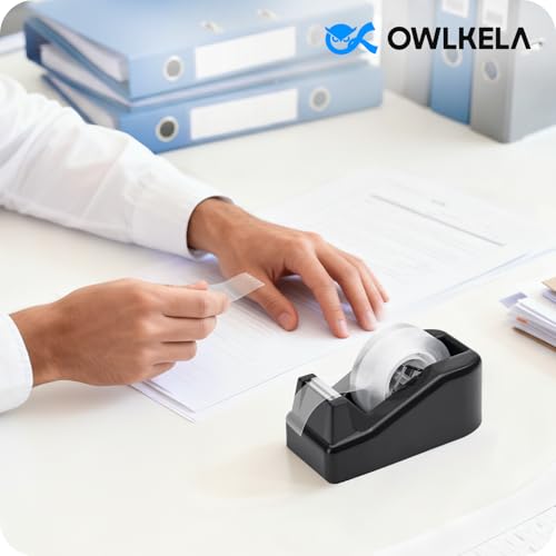 OWLKELA 2 Pcs Desktop Tape Dispenser, Black - color: Black, size: 2 Pcs