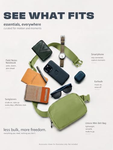 ODODOS Unisex Mini Belt Bag with Adjustable Strap Small Fanny Pack for Workout Running Traveling Hiking, Olive - color: Olive