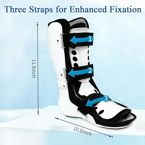 Walking Boot for Broken Foot - Medical Fracture Boot for Toe & Ankle Injuries-Breathable Stabilizer for Men Women (White, Overall Mid Size (Sole Upgrade), Right) - size: Overall Mid Size (Sole Upgrade)