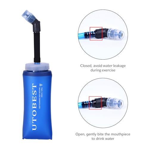 UTOBEST Soft Flask 350ML Collapsible Running Water Bottles - color: Blue-350ml*2