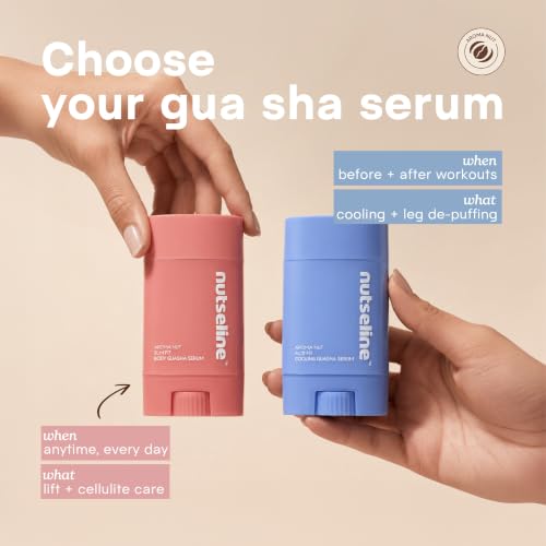 Nutseline Slim Fit Gua Sha Serum – Korean Beauty Firming & Contouring Body Serum with Aromatherapy & Nut Extracts – Lightweight Lotion Texture for Sculpted Skin from Jawline to Calves – 60ml