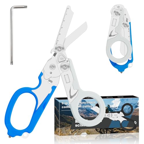 6-in-1 Heavy-Duty Emergency trauma shears (Blue grey) - color: Blue Grey