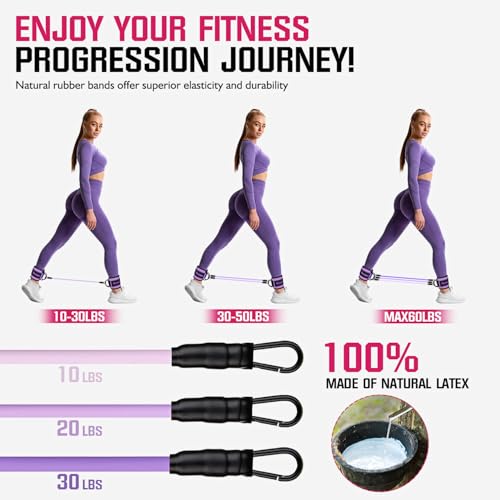 Ayombo Ankle Resistance Bands with Cuffs, Home Gym Workout Equipment, Lifting Glute Butt Exercise Equipment for Women, Ankle Weights Fitness Set, Leg Booty Equipment for Training Perfect Body Shape - color: 1-Purple