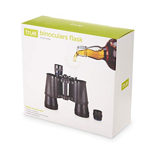 True Binocular Flask, Sneaky Flask, Hidden Alcohol Barware Accessory, Anything but a Cup, 16 oz capacity, Black
