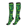 Compression Socks Knee High Circulation Support Socks For Women Men Athletic Running Work Hiking Cycling Travel - color: Dinosaur
