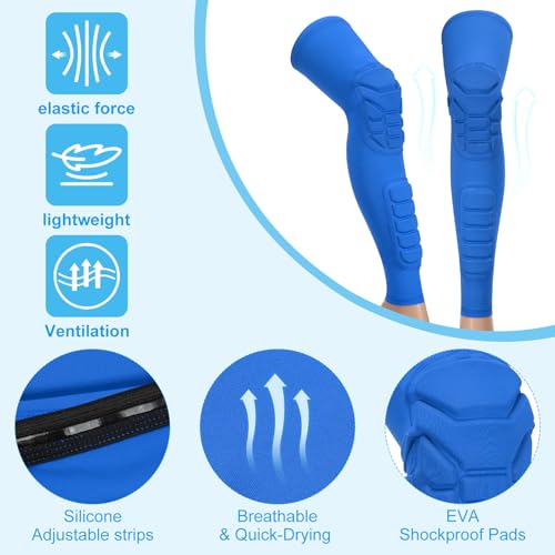 PATIKIL Knee Calf Pads Knee Braces Pad Compression Leg Sleeve Protective Calf Shin Guard for Youth Adults Football Basketball Baseball - color: Blue, size: X-Large