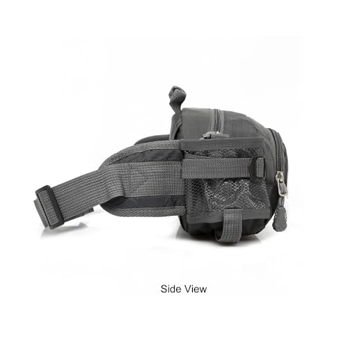 Entchin Water-Resistant Fanny Pack, 4-Zipper Belt Bag - color: E131 Black