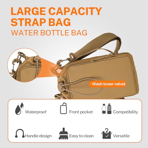 Water Bottle Holder with Phone Pocket for 40/32 oz,Water Bottle Holder/Sleeve with Adjustable Shoulder Strap and Charm. - color: Yellow
