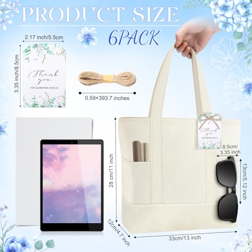 Shinylin Mini Canvas Tote Bags with 2 Pockets - color: Pure Beige
