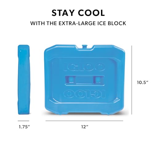 Igloo Maxcold Ice Blocks, Reusable Ice Packs for Coolers, Freezer Pack, Cold Packs for Coolers, Long Lasting Ice Blocks - color: XL
