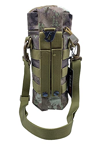 Tactical Molle Water Bottle Holder Pouch Hydration Carrier Bag Tactical EDC Water Bottle Carrier with Detachable Shoulder Strap for Hiking Camping Outdoor Sport Travel - color: Ruin Ash