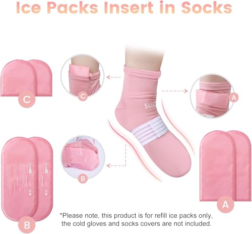 SuzziPad Replacement Ice Gel Packs for Cold Therapy(10-Piece Set), Pink, S - size: S/M, style: Ice Pack Only