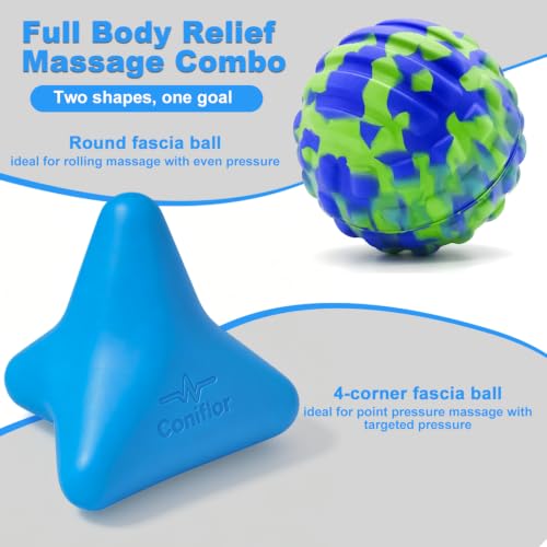 Manual Trigger Point Massager Ball–Deep Tissue Massage Tool - color: Sapphire Blue