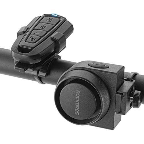ROCKBROS 115dB Bike Alarm with Remote Vibration Motion Sensor Anti-Theft - color: Black-1pcs