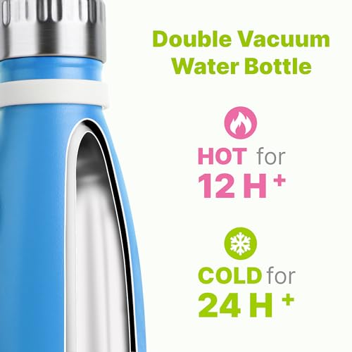 9 oz Vacuum Insulated Stainless Steel Kids Water Bottle, Sky Blue - color: Sky Blue, size: 9 Ounces