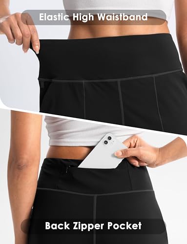 Women's 6"/9" Shorts with Zipper Pocket - color: 6″-black, size: Small