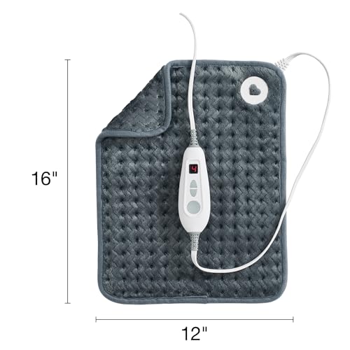 Brookstone Herringbone Portable Heating Pad, 16 x 12 in, Gray - color: Gray